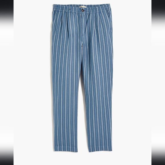 Madewell Linen-Blend  Trousers in Stripe XS NEW! - Picture 1 of 5